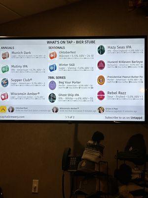 A great beer menu on Untapped.