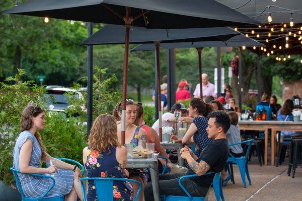 Customers on the patio