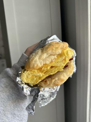 Bacon egg and cheese biscuit