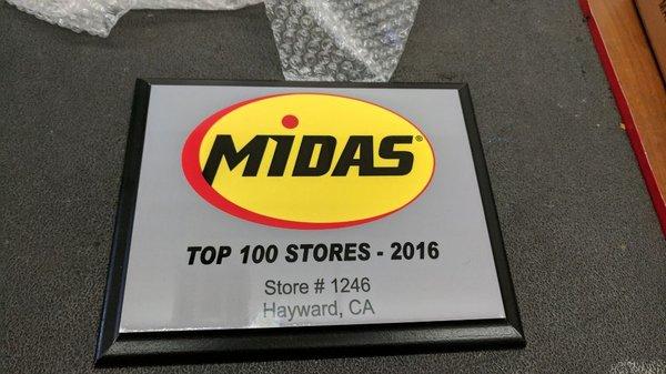 We received an award for customer service top 100 of 1400 shops!