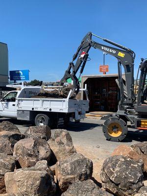 Loading field boulders for our next project