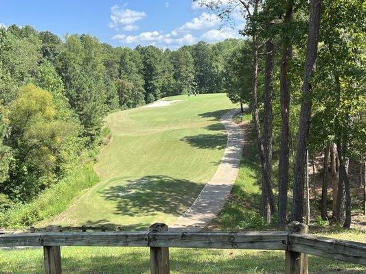 #15, 130 yard Par 3 from elevated tee box