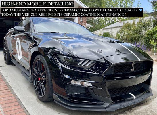 Ford Mustang was previously ceramic coated with CARPRO C.quartz. Today the vehicle received its ceramic coating maintenance.