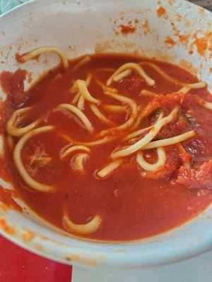 Spaghetti with marinara sauce