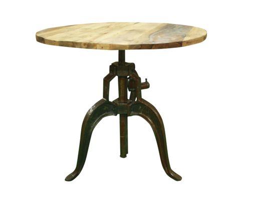 Reclaimed Wood Top Adjustable Height Bistro Table