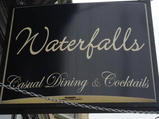 Waterfalls Sign Outside