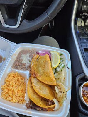 Birria Taco plate with consumé