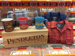 We carry Pendleton shirts, blankets and accessories.