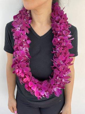 Fuchsia Purple Orchid Lei