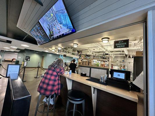 Nice bar inside ferry terminal