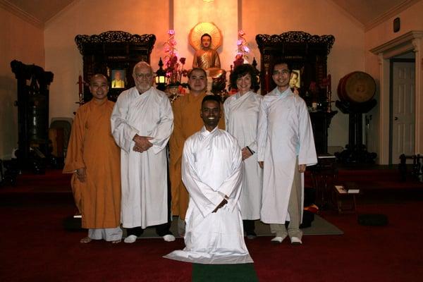 Monks and some members from English meditation class