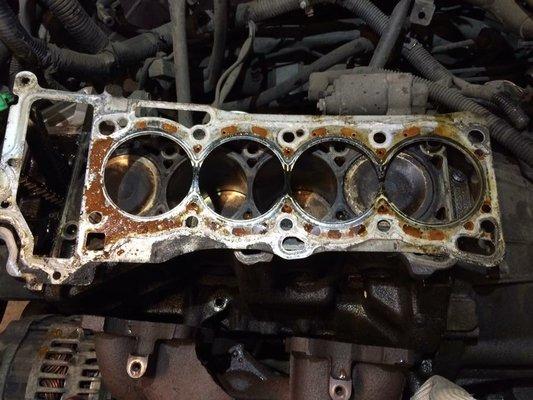 Nissan blown head gasket.