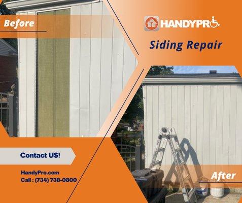 HandyPro's siding repair services defend your home's exterior against the elements. Quality work that lasts.