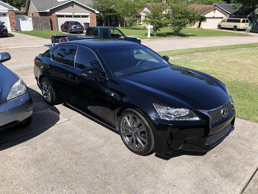 Wash, Light Polish, & Seal on Lexus GS350 Black Paint.