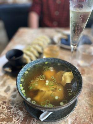 Mushroom soup and dumplings