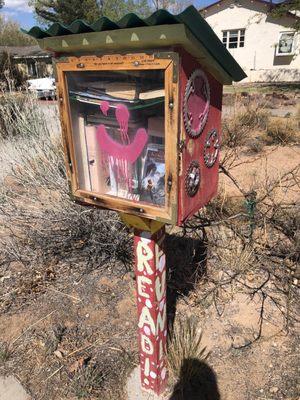 Another Free Little Library bookcase at corner of Santa Clara Ave SE & Amherst Drive SE