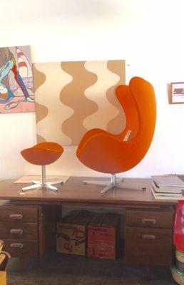 Orange egg chair