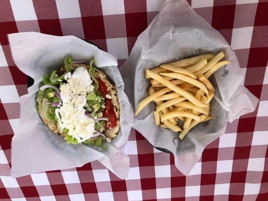 Gyro with side of French Fries