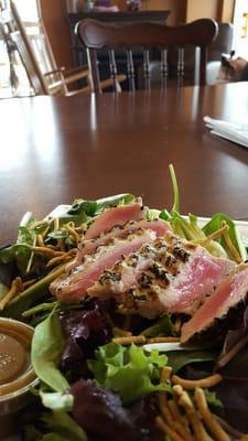 Sesame ahi tuna salad.  Tasty