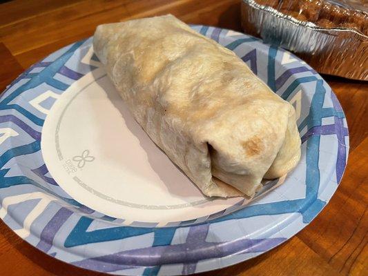 $6.75 Huge Burrito. Pork Roll,Egg White and American Cheese with Tots inside.