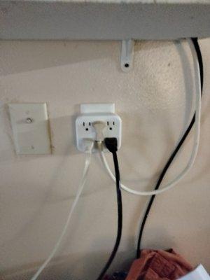 Should an older place should have a multiple  adapter and a power strip into one outlet?