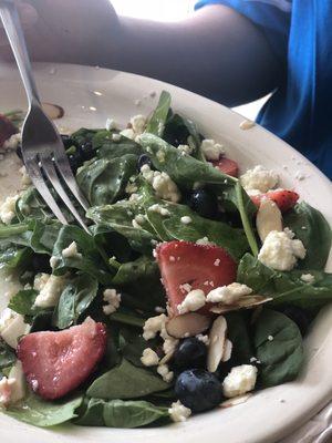 Strawberry delight salad with sesame dressing.