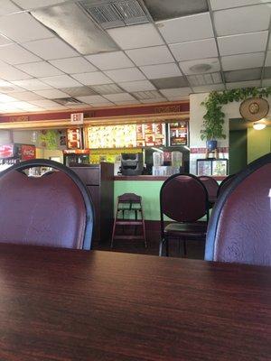 View of counter from dining area