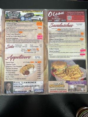 Menu inside