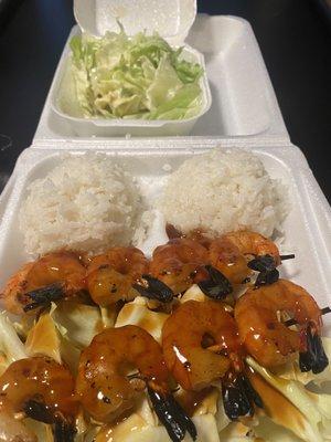 Prawn teriyaki with side salad