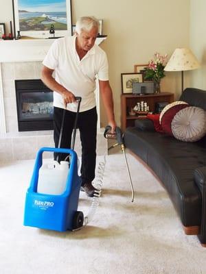 Your technician will pre-groom all carpeted areas to aid soil removal and apply pre-spray and soil conditioner.