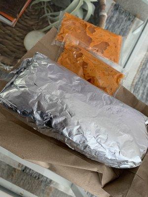 Chicken burrito w/ Zillow sauce!