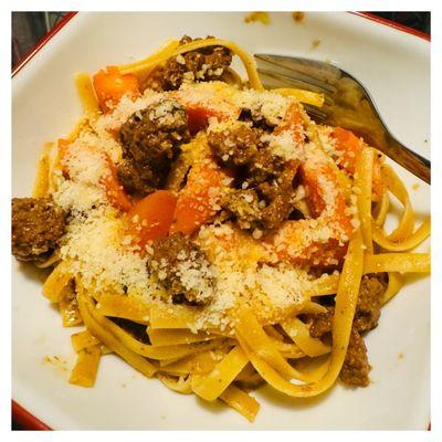 Fettuccine Pesto Bolognese