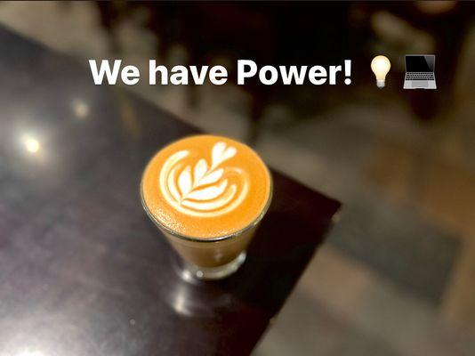 We have power! And great coffee to fuel your work or studying!