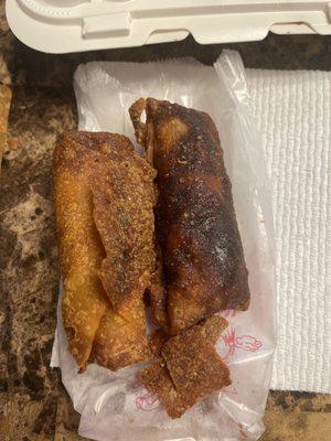 Chicken Egg Roll was entirely burnt