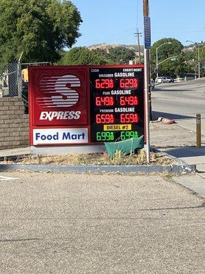 Gas prices as of 6-7-22. Ouch!