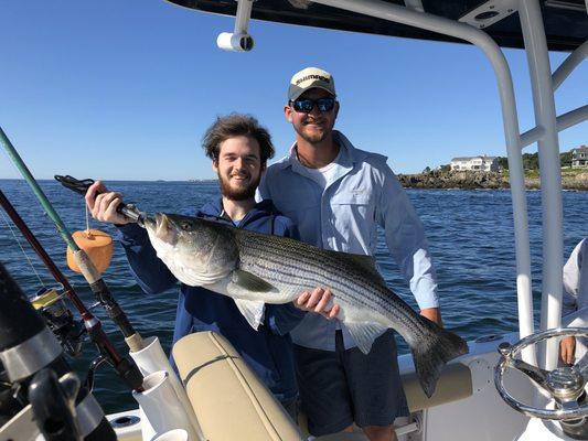 7/19/18 - Daugher's boyfriend- 41" Striper on The Salty Lewer