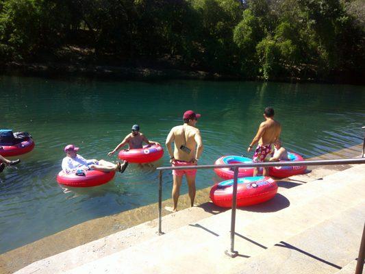 Getting into the water was the first step.