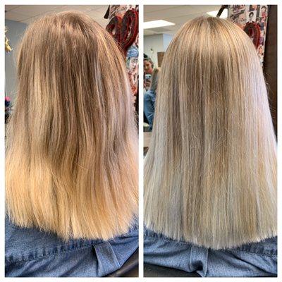 Before | After
Full blonde balayage