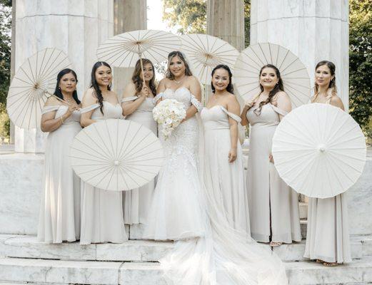 Beautiful bridesmaids Asian wedding tea ceremony flowers fresh flowers Bethesda, Washington DC florist, va florist wedding packages near me