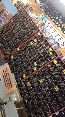 Wall of cassettes.