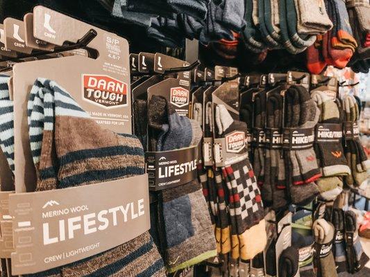 A wide selection of Darn Tough Socks! Perfect for gifts!