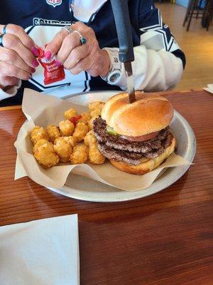 Hamburger and tots