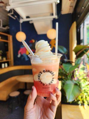 Dole Whip Float with Blood Orange Ginger Beer