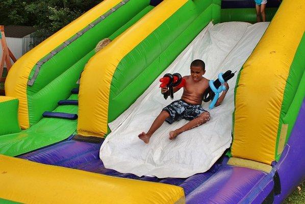 Balloon super soakers and a water slide!