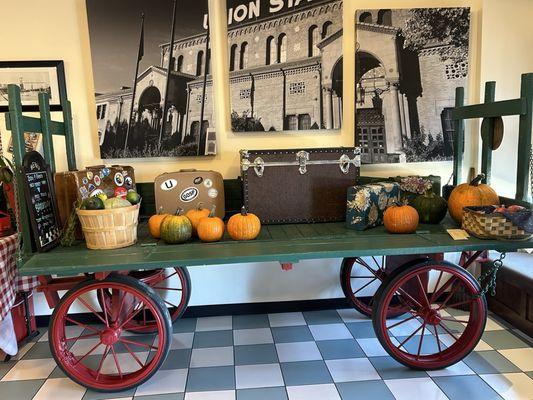 A real train baggage cart! We think this looks perfect!