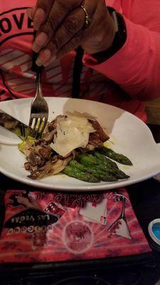 Asparagus with wild mushrooms!