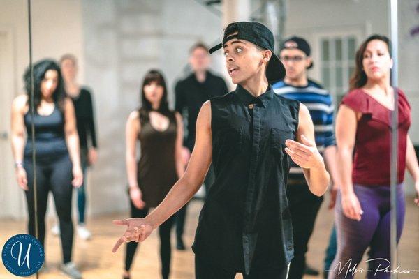 Zouk Instructor Cassandra Carr teaching a Body Movement Class