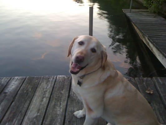 Max at our lake house