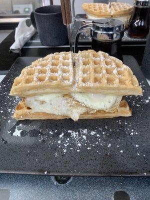 Waffle and egg special