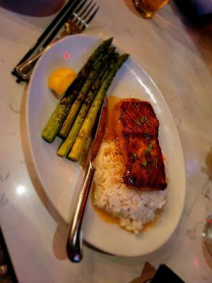 Miso salmon with asparagus